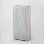 30" Double Rod Fabric Covered Wardrobe - Brightroom™: Closet Organizer, Shoe Storage, Steel Frame, 2 Shelves, Gray