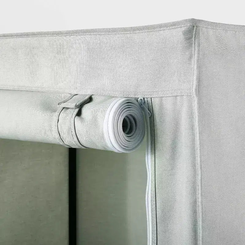 Penderie double tringle en tissu de 76 cm – Brightroom™ : Organisateur de placard, Rangement de chaussures, Cadre en acier, 2 étagères, Gris