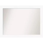 44" x 33" Non-Beveled Cabinet Bathroom Wall Mirror White - Amanti Art: Modern Rectangle, Includes Mounting Hardware