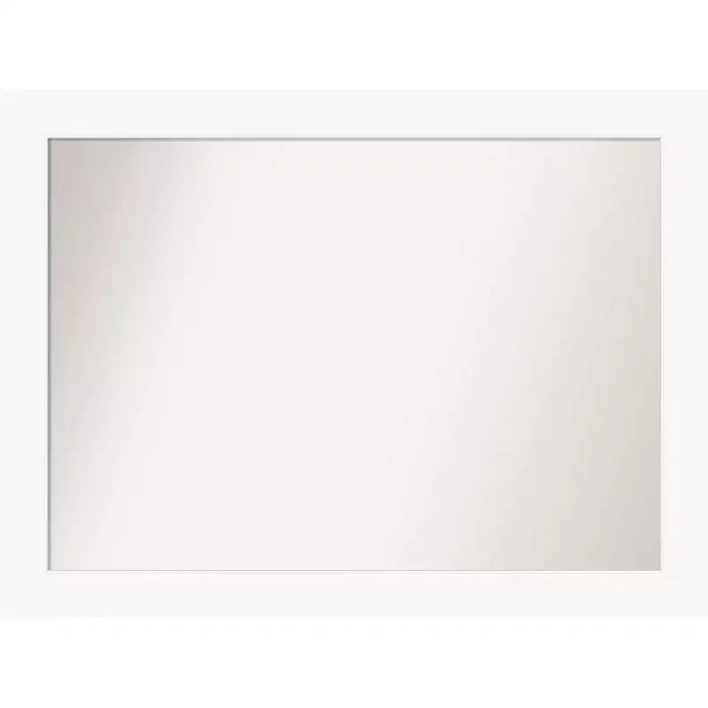 44" x 33" Non-Beveled Cabinet Bathroom Wall Mirror White - Amanti Art: Modern Rectangle, Includes Mounting Hardware