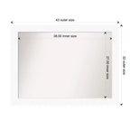 44" x 33" Non-Beveled Cabinet Bathroom Wall Mirror White - Amanti Art: Modern Rectangle, Includes Mounting Hardware