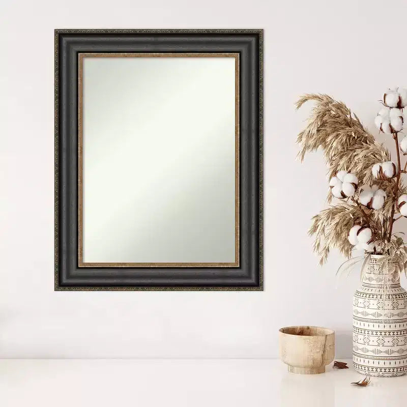 24" x 30" Non-Beveled Thomas Black Bronze Wall Mirror - Amanti Art