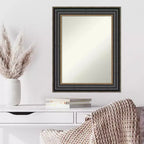 24" x 30" Non-Beveled Thomas Black Bronze Wall Mirror - Amanti Art