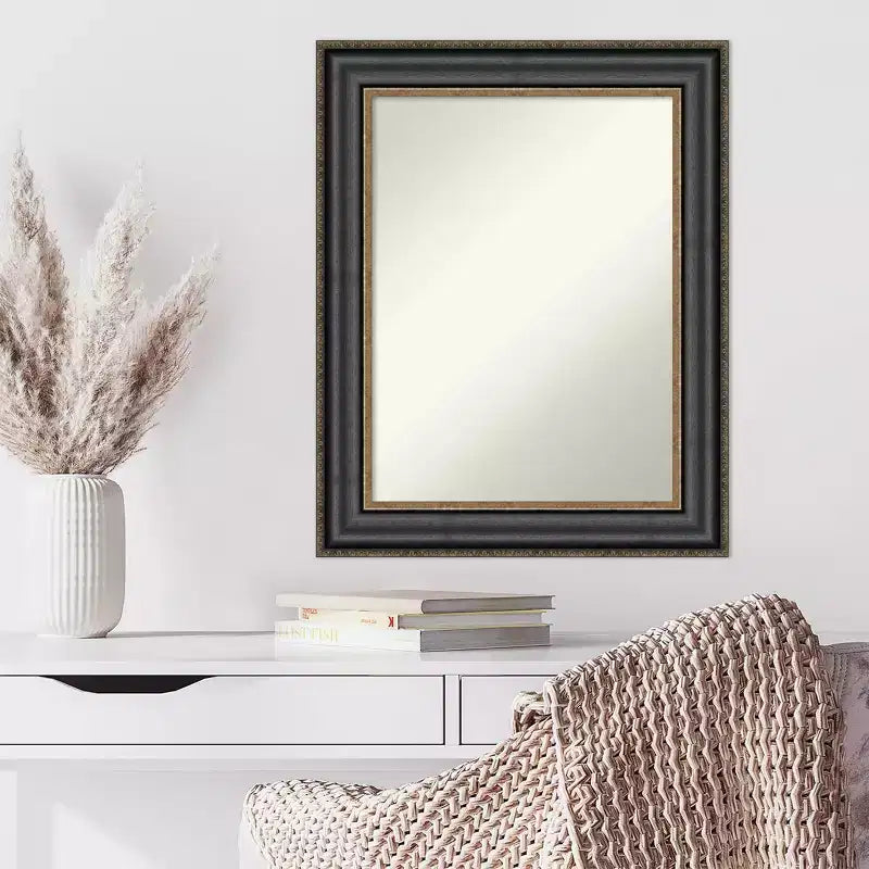 24" x 30" Non-Beveled Thomas Black Bronze Wall Mirror - Amanti Art