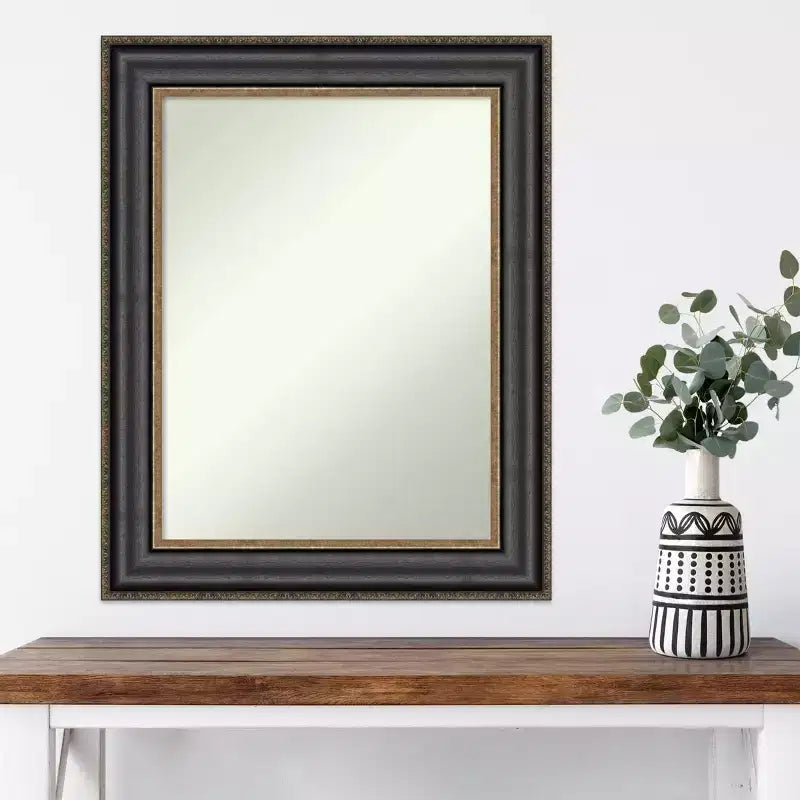 24" x 30" Non-Beveled Thomas Black Bronze Wall Mirror - Amanti Art