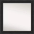 32" x 32" Non-Beveled Ridge Black Bathroom Wall Mirror - Amanti Art