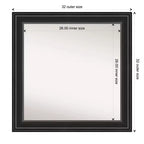 Miroir mural de salle de bain noir sans biseau 32 po x 32 po - Amanti Art