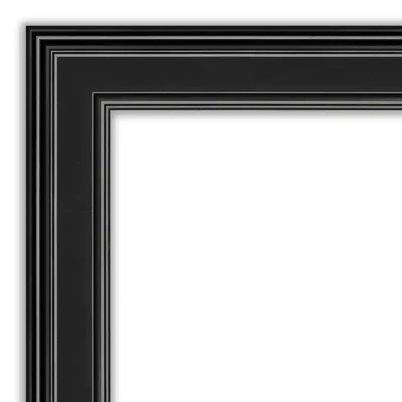 Miroir mural de salle de bain noir sans biseau 32 po x 32 po - Amanti Art