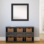 Miroir mural de salle de bain noir sans biseau 32 po x 32 po - Amanti Art
