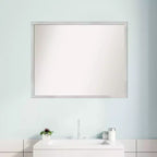 30" x 24" Non-Beveled Svelte Silver Wood Bathroom Wall Mirror - Amanti Art: Modern Rectangle, Wall Mount