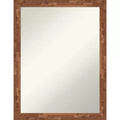 21" x 27" Non-Beveled Fresco Light Pecan Wood Wall Mirror - Amanti Art: Modern Design, Includes Mounting Hardware