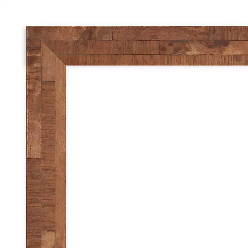 21" x 27" Non-Beveled Fresco Light Pecan Wood Wall Mirror - Amanti Art: Modern Design, Includes Mounting Hardware