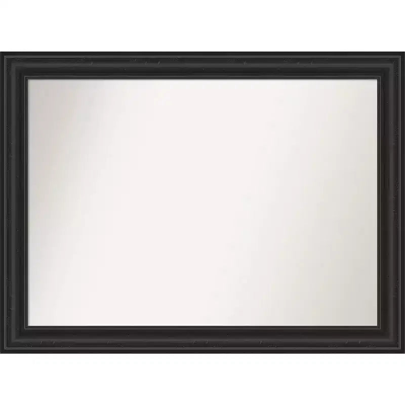 44" x 33" Non-Beveled Shipwreck Black Wall Mirror - Amanti Art: Modern Rectangle, Polystyrene Frame, Includes Mount Hardware