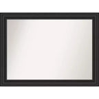 44" x 33" Non-Beveled Shipwreck Black Wall Mirror - Amanti Art: Modern Rectangle, Polystyrene Frame, Includes Mount Hardware