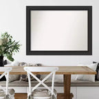 Miroir mural noir naufragé de 44 po x 33 po sans biseau - Amanti Art : Rectangle moderne, cadre en polystyrène, quincaillerie de montage incluse