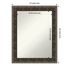 23" x 29" Non-Beveled Intaglio Embossed Black Wood Wall Mirror - Amanti Art