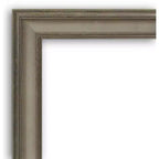 Miroir mural carré étroit en bois, 32" x 32", sans biseau, argent antique, Amanti Art : Moderne, incluant le matériel de montage