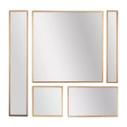 5pc Metal Framed Accent Mirror Set - Head West: Modern Decorative Wall Mounted, No Assembly Required