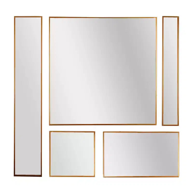 5pc Metal Framed Accent Mirror Set - Head West: Modern Decorative Wall Mounted, No Assembly Required
