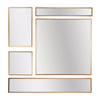 5pc Metal Framed Accent Mirror Set - Head West: Modern Decorative Wall Mounted, No Assembly Required