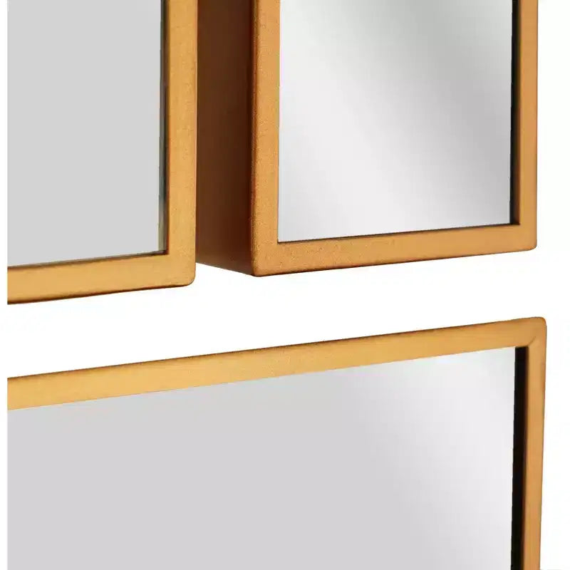 5pc Metal Framed Accent Mirror Set - Head West: Modern Decorative Wall Mounted, No Assembly Required