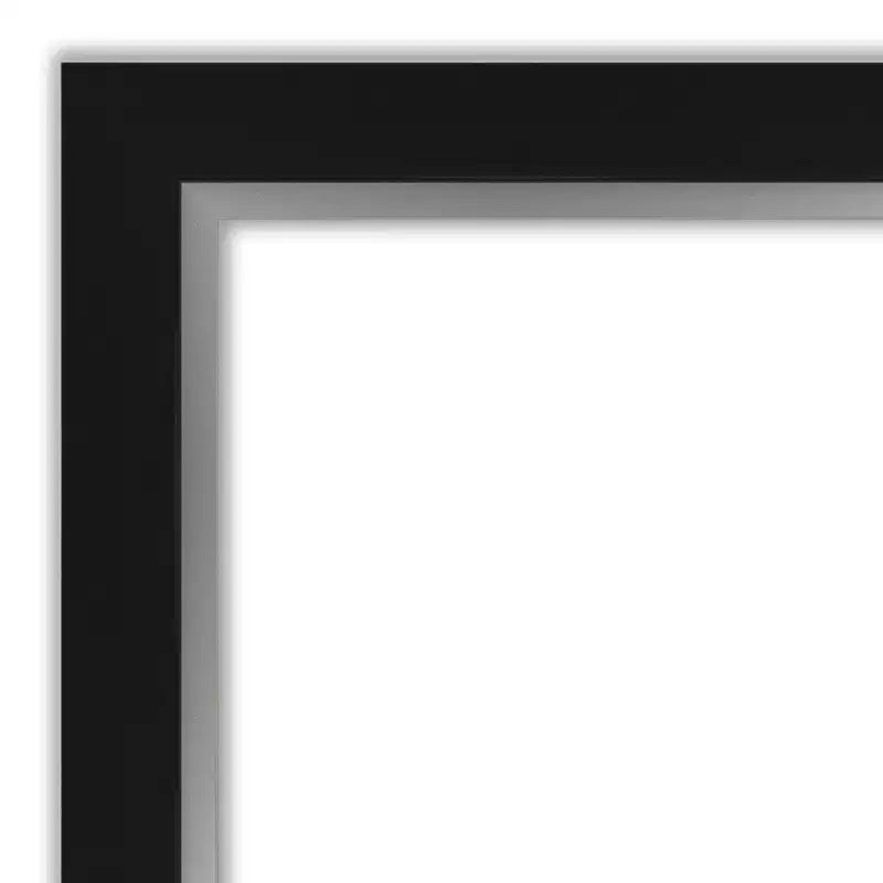 Miroir mural noir argenté Eva de 24 x 30 po non biseauté – Amanti Art : Décoration de vanité rectangulaire moderne