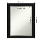 Miroir mural noir argenté Eva de 24 x 30 po non biseauté – Amanti Art : Décoration de vanité rectangulaire moderne