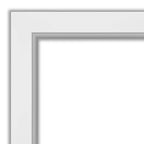 22" x 26" Eva White Framed Wall Mirror Silver - Amanti Art: Modern Beveled, No Assembly Required