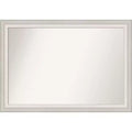 41" x 29" Non-Beveled Trio White Wash Silver Wall Mirror - Amanti Art
