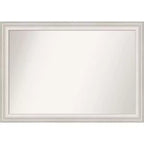 41" x 29" Non-Beveled Trio White Wash Silver Wall Mirror - Amanti Art