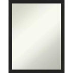 Amanti Art 20"x26" Non-Beveled Grace Narrow Bathroom Wall Mirror Brushed Metallic Black : Rectangle, Polystyrene Frame, Wall Mounted