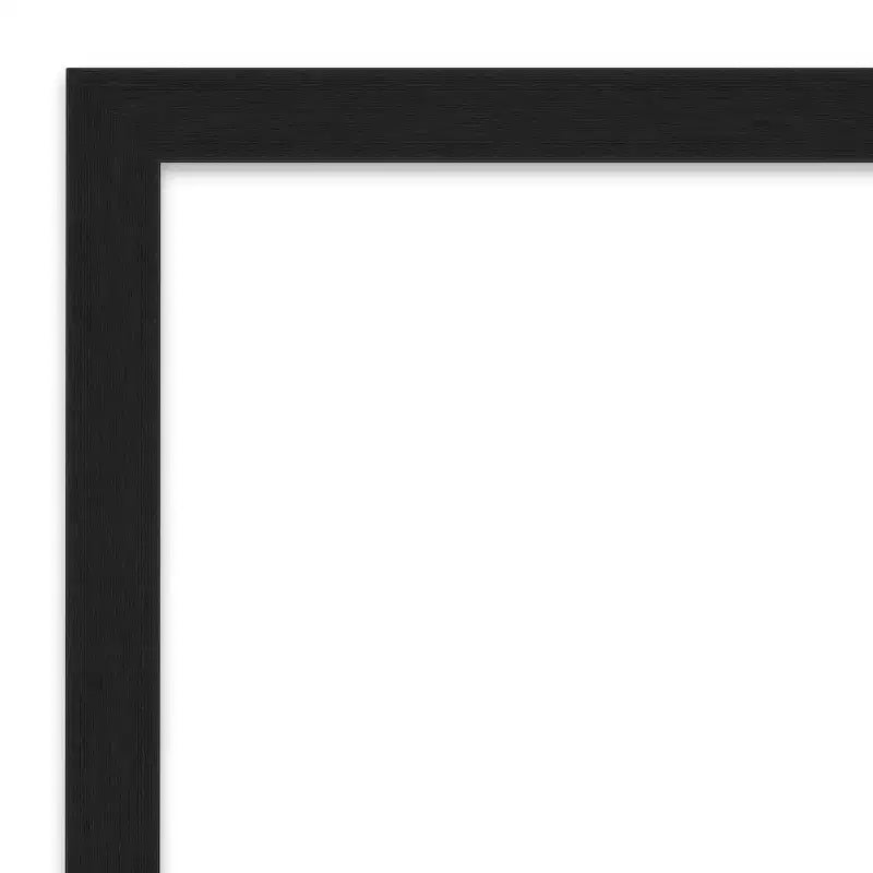 Amanti Art 20"x26" Miroir mural de salle de bain Grace étroit sans biseau Noir métallique brossé : Rectangulaire, cadre en polystyrène, fixation murale