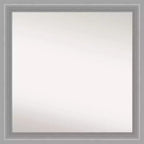 31" x 31" Non-Beveled Peak Polished Nickel Wall Mirror: Amanti Art, Square Framed, Modern Decor