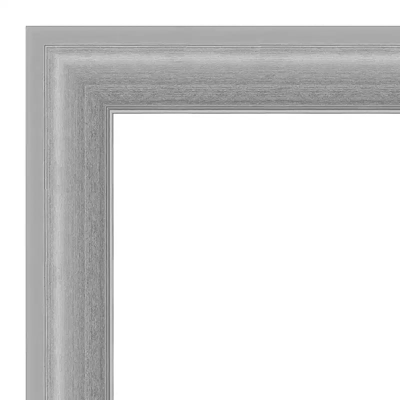 Miroir mural carré 31 po x 31 po, sans biseau, en nickel poli, Amanti Art, moderne
