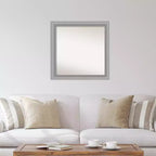 Miroir mural carré 31 po x 31 po, sans biseau, en nickel poli, Amanti Art, moderne