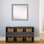Miroir mural carré 31 po x 31 po, sans biseau, en nickel poli, Amanti Art, moderne