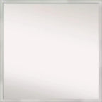 28" x 28" Svelte Silver Wood Wall Mirror by Amanti Art: Modern Square, Includes Mounting Hardware