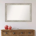Miroir mural métallique craquelé sans biseau 41" x 29" - Amanti Art: Rectangulaire moderne, quincaillerie de montage incluse