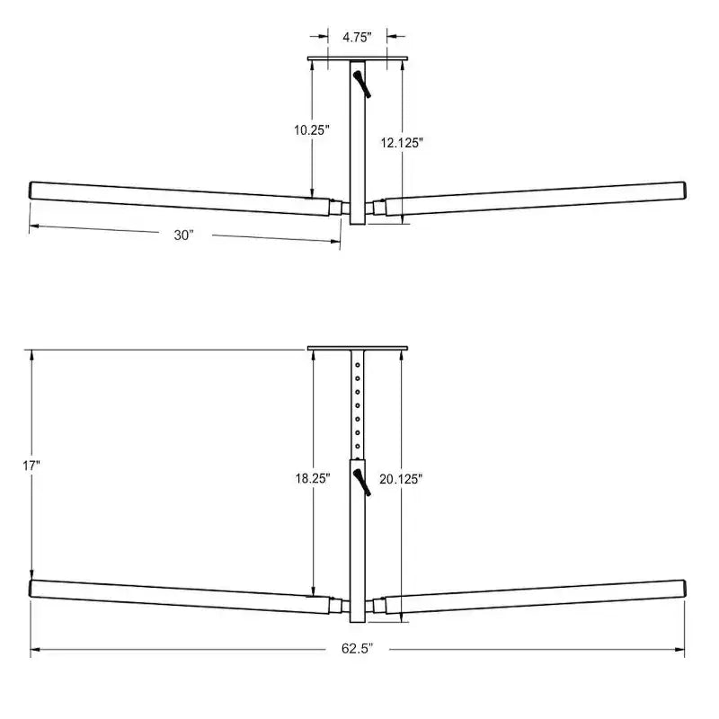StoreYourBoard Hi-Port 2 | SUP & Surfboard Adjustable Ceiling Storage Rack | Double | Holds 150 lbs