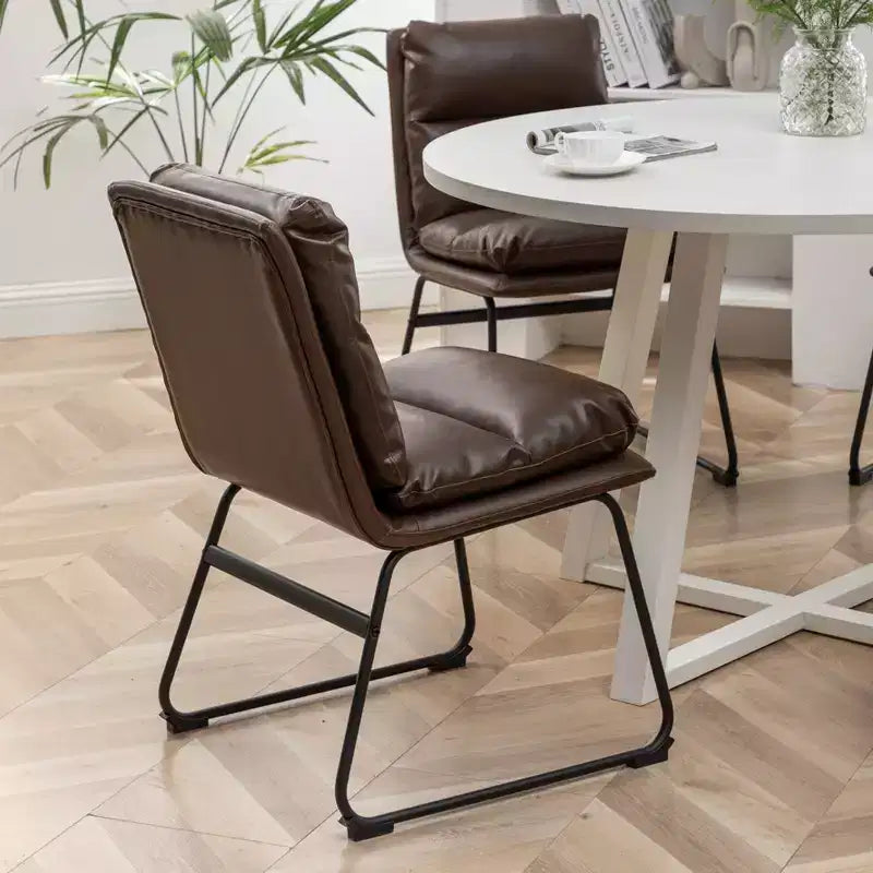 Roundhill Furniture Innes Round Dining Set, Trestle Dining Table with 4 Stylish Chairs, 5-Piece