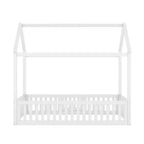 Lit cabane en bois double/complet avec clôture et porte 4N - ModernLuxe