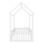Lit cabane en bois double/complet avec clôture et porte 4N - ModernLuxe