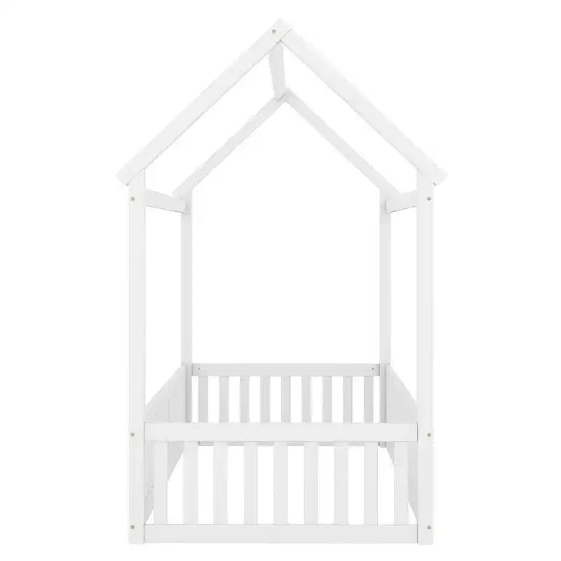 Lit cabane en bois double/complet avec clôture et porte 4N - ModernLuxe
