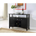 Kings Brand Furniture Walston 9 Bottle Capacity Wine Rack Buffet Server Console Table with Glass Doors, Espresso