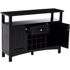 Kings Brand Furniture Walston – Table console buffet porte-bouteilles 9 bouteilles avec portes en verre, expresso