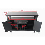 Kings Brand Furniture Walston – Table console buffet porte-bouteilles 9 bouteilles avec portes en verre, expresso