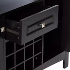 Kings Brand Furniture Walston – Table console buffet porte-bouteilles 9 bouteilles avec portes en verre, expresso
