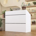 Famapy 47.2 Minimalist White Reception Desk - Professional Front Office Counter