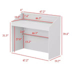 Famapy 47.2 Bureau d'accueil minimaliste blanc - Comptoir de réception professionnel