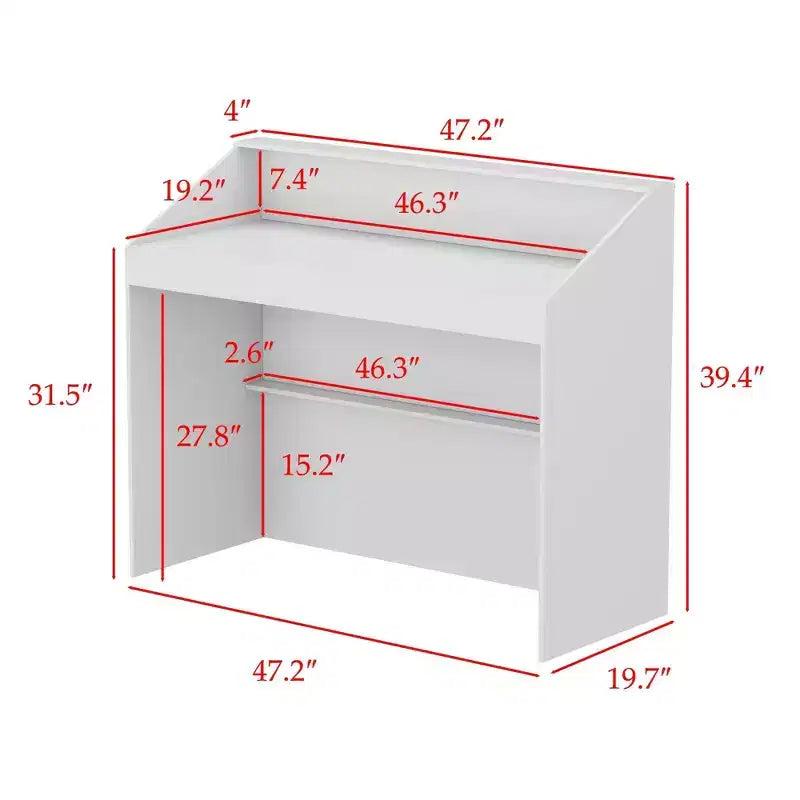 Famapy 47.2 Bureau d'accueil minimaliste blanc - Comptoir de réception professionnel